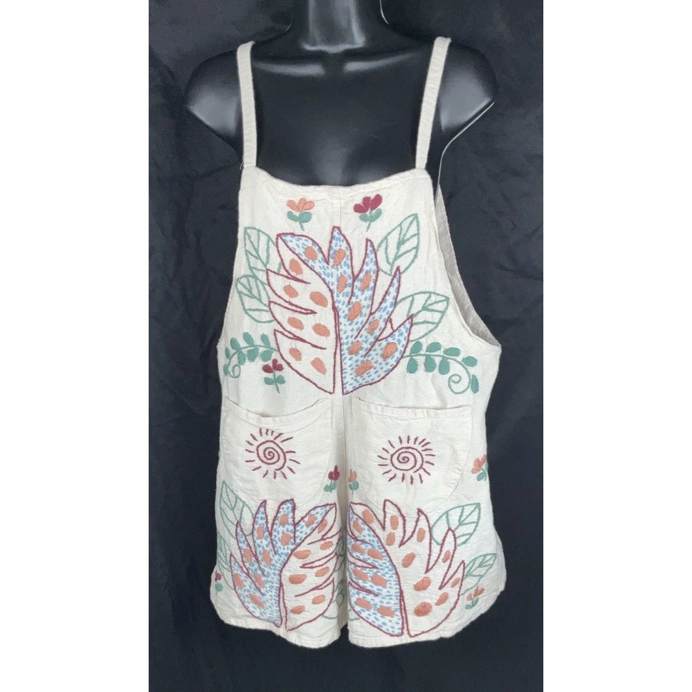 Artisan Women's Handmade Embroideredโ Short Romper Front Pockets No Size Small